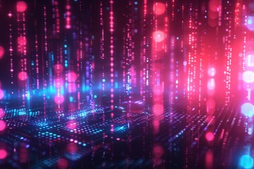 Digital Binary Technology Background created with Generative AI