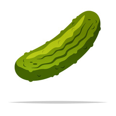 Canvas Print - Pickled cucumber vector isolated illustration