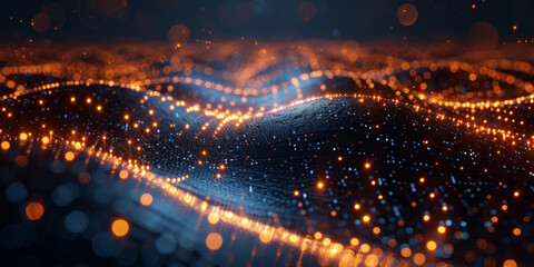 Digital background for tech, AI, neural networks, data, audio, graphics