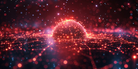 Digital background for tech, AI, neural networks, data, audio, graphics
