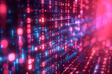 Digital Binary Technology Background created with Generative AI