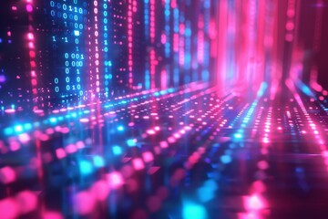 Digital Binary Technology Background created with Generative AI