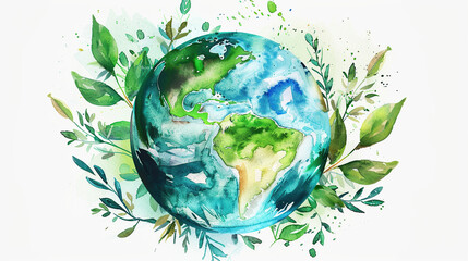 garlands of plants around the earth are illustrated