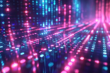 Digital Binary Technology Background created with Generative AI