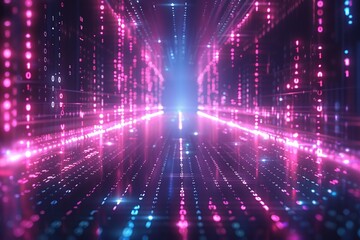Digital Binary Technology Background created with Generative AI