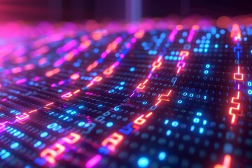 Digital Binary Technology Background created with Generative AI