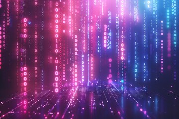 Digital Binary Technology Background created with Generative AI