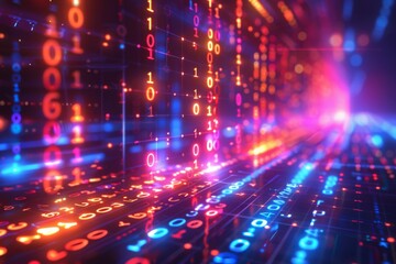 Digital Binary Technology Background created with Generative AI