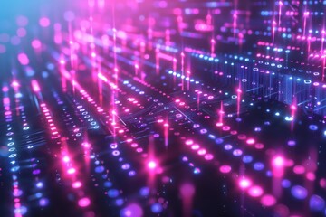 Digital Binary Technology Background created with Generative AI