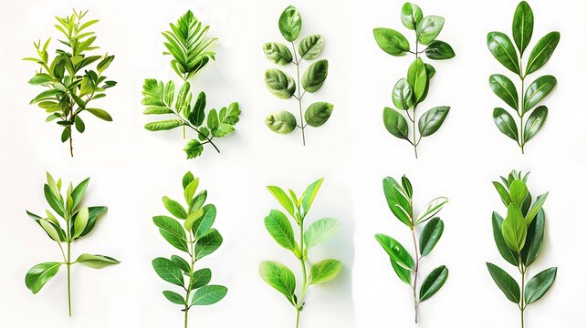 Isolated gardening plant clips on white background.