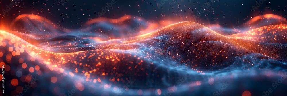 Digital background for tech, AI, neural networks, data, audio, graphics ...