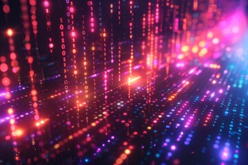 Digital Binary Technology Background created with Generative AI