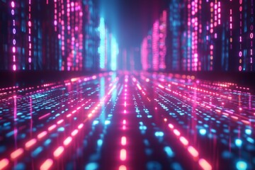 Digital Binary Technology Background created with Generative AI