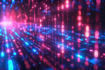 Digital Binary Technology Background created with Generative AI
