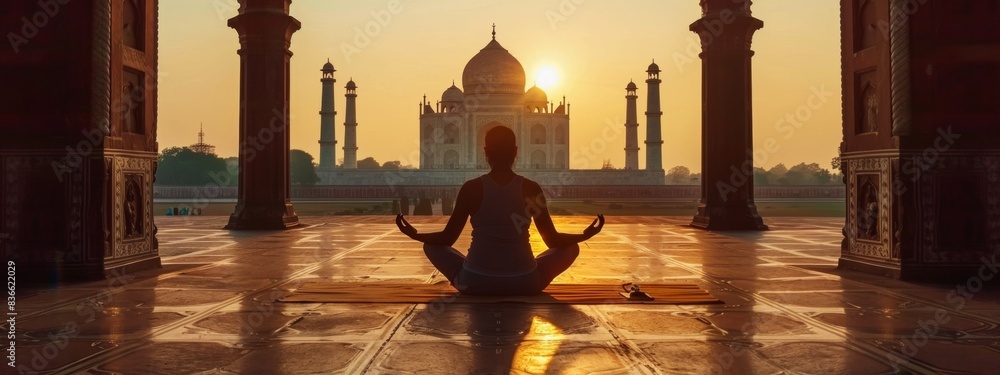 International Yoga Day: Find Your Inner Peace - 4k Wallpaper. This serene and inspiring image captures the essence of International Yoga Day, a day to celebrate the practice of yoga and its benefits f