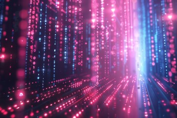 Digital Binary Technology Background created with Generative AI