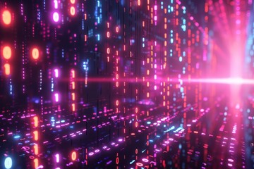 Digital Binary Technology Background created with Generative AI