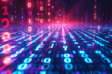 Digital Binary Technology Background created with Generative AI