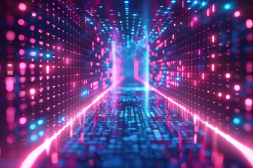 Digital Binary Technology Background created with Generative AI