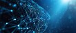 © wikkie - Futuristic digital neural network technology with glowing light blue on dark blue background.
