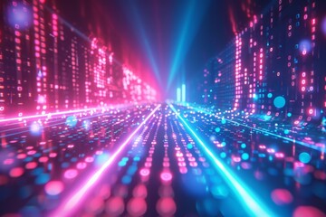 Digital Binary Technology Background created with Generative AI