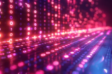 Digital Binary Technology Background created with Generative AI