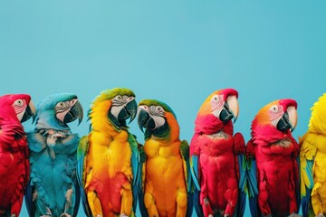 Sticker - group of parrots