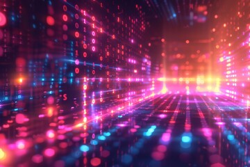 Digital Binary Technology Background created with Generative AI