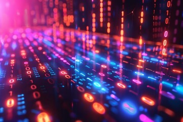 Digital Binary Technology Background created with Generative AI
