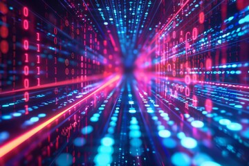 Digital Binary Technology Background created with Generative AI