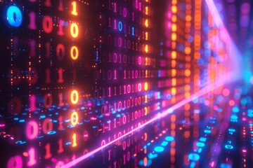 Digital Binary Technology Background created with Generative AI