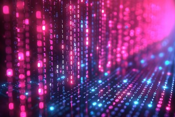 Digital Binary Technology Background created with Generative AI
