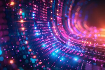 Digital Binary Technology Background created with Generative AI