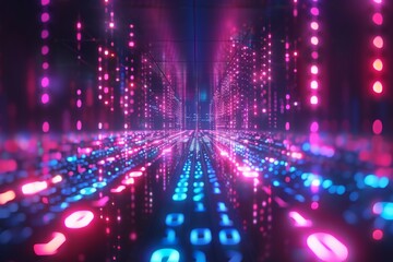 Digital Binary Technology Background created with Generative AI