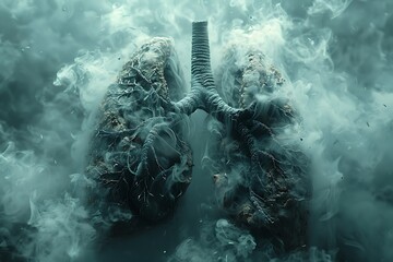 Poster - lungs made of smoke