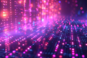 Digital Binary Technology Background created with Generative AI