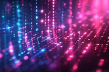 Digital Binary Technology Background created with Generative AI