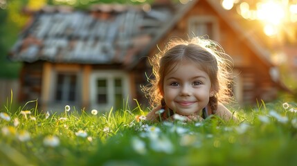 Sticker - little girl in the garden