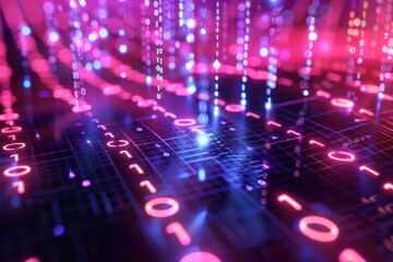 Digital Binary Technology Background created with Generative AI