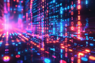 Digital Binary Technology Background created with Generative AI