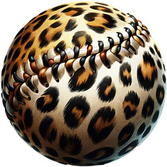 Baseball with leopard print pattern