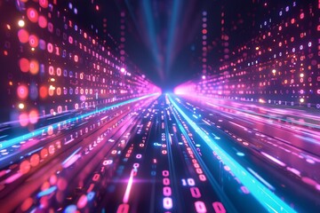 Digital Binary Technology Background created with Generative AI