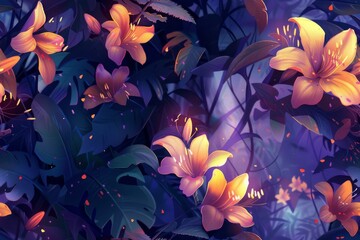 A mesmerizing seamless flower themed pattern for impactful creations