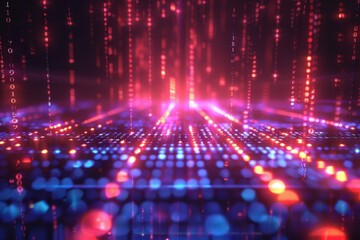 Digital Binary Technology Background created with Generative AI