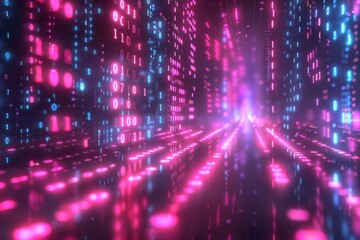 Digital Binary Technology Background created with Generative AI