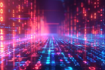 Digital Binary Technology Background created with Generative AI