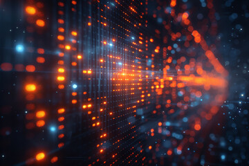 Digital background for tech, AI, neural networks, data, audio, graphics