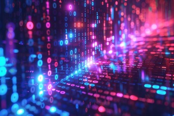 Digital Binary Technology Background created with Generative AI