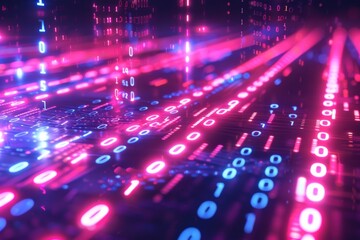 Digital Binary Technology Background created with Generative AI
