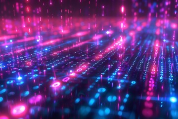 Digital Binary Technology Background created with Generative AI